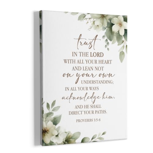 Christian Bible Verse Wall Art Decor Framed Canvas Painting 11x14 - Lord Variation