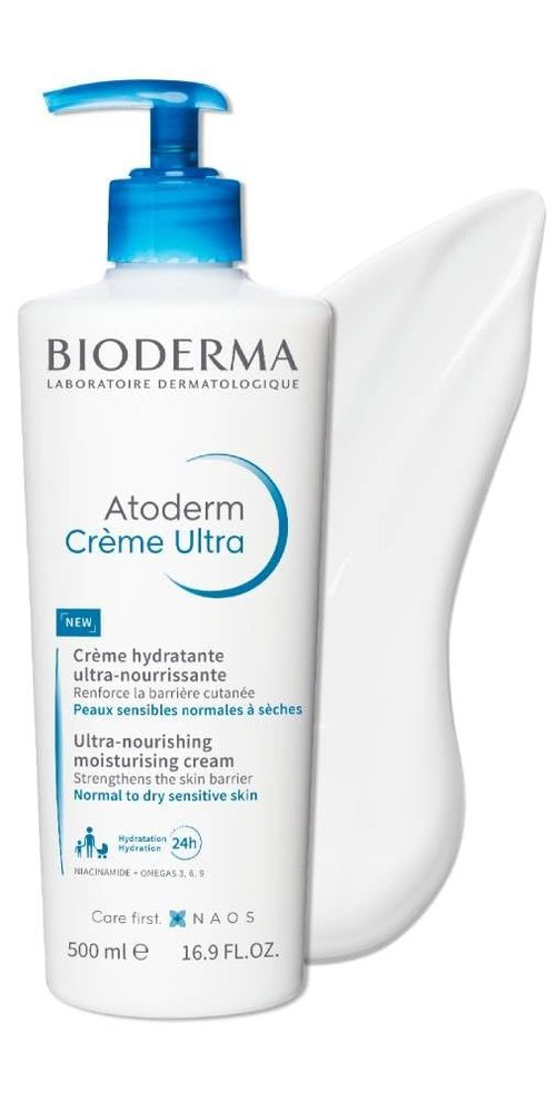 Bioderma Atoderm Ultra Cream Duo Pack - Hydrating Body Moisturizer for Sensitive Skin | 2x16.9 Fl Oz