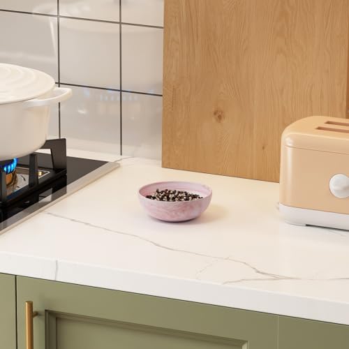 Pink Marble Pattern Ceramic Candy Bowl - Small Decorative Dish for Office & Home