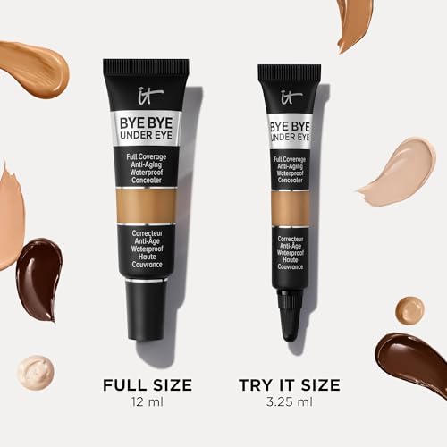 IT Cosmetics Bye Bye Under Eye Concealer (Medium) - Water-Resistant, Full Coverage Brightening Concealer For Dark Circles, Fine Lines, Redness & Discoloration, Anti-Aging, 24H Wear - 0.4 fl oz