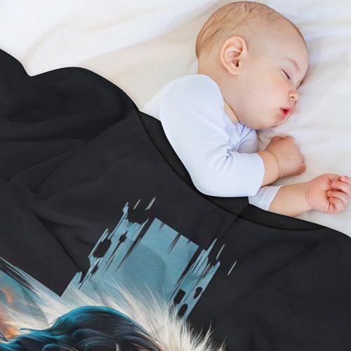 Jesus and the Lion Throw Blanket 40x50 Inch - Cross Art Design, Soft Eco-Friendly Fleece