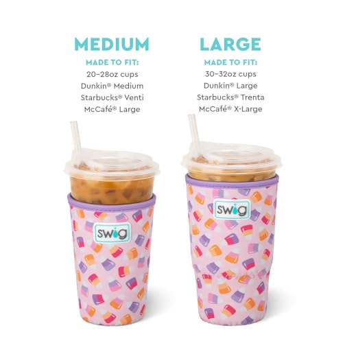 Swig Life 22oz Medium Iced Cup Coolie - Candy Corn Halloween Insulated Sleeve with Handle