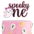 Spooky 1st Birthday Cake Topper Halloween Party Decoration Glitter