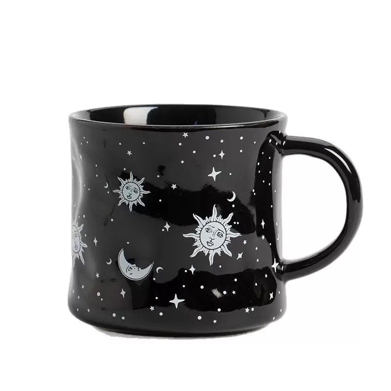 Celestial Sun Moon Stars Ceramic Coffee Mug 16 oz - Night Sky Design