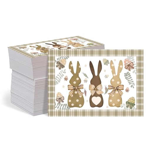 Brown Easter Paper Placemats - 50 Sheets, 16 x 11 Inch Spring Table Mats