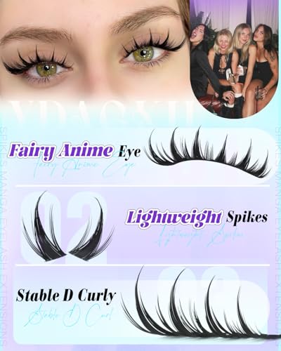 Anime Spiky Lash Clusters for Eyelash Extensions - Natural & Dramatic Styles