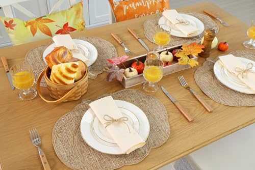 Pumpkin Fall Placemats Set of 4 - Thanksgiving Halloween Autumn Decor