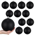 Poen 12 Pack 6 Inch Extra Large Black Christmas Ball Ornaments Jumbo Holiday Decorations