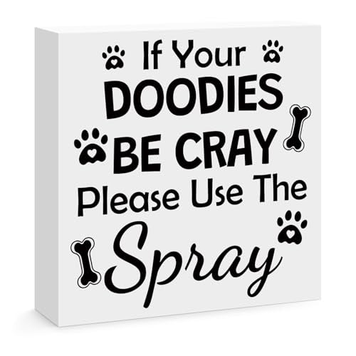 Funny Bathroom Decor Wooden Box Sign - Rustic Restroom Humor | Variation 004