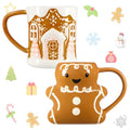 Christmas Ceramic Mug Set - Gingerbread Man & House 3D Design, 14 oz - Variation of THIS listing