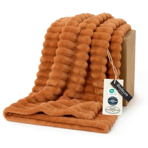 Fall Decor Throw Blanket - Burnt Orange 50x60 Inches, Cozy & Soft