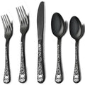 Skull Silverware Set for 4 - 20-Piece Gothic Flatware Cutlery with Skeleton Design