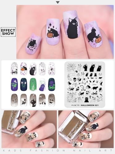 Nail Art Stamping Plates Halloween Pumpkin Skull Ghost Design - Variation 021