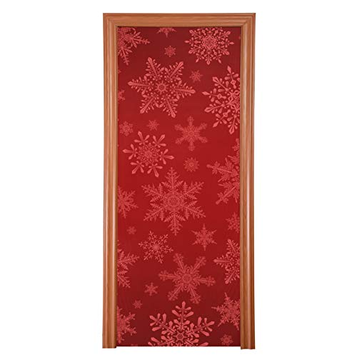 Qilmy Christmas Snowflakes Door Cover - Washable 32x79 Inch Holiday Front Door Decor (Variation of THIS listing: 79"L x 32"W)