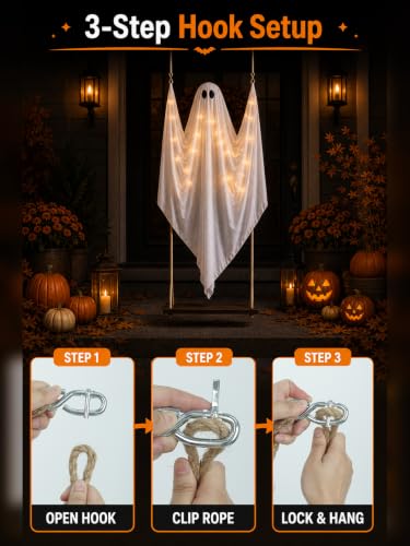 HOMELEX Halloween Hanging Ghost Decoration - Seasonal Spooky Home Decor - Write