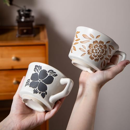 Ceramic Coffee Mug 12oz Pumpkin Pattern Novelty Cappuccino Cup - Halloween Gift - 1 Pc