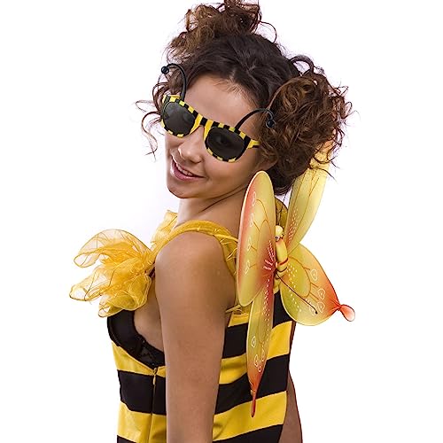 Halloween Bee Glasses Costume Accessory - Black & Yellow, 12 Pack - Bee / Black / 12