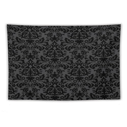 VUMIVI Victorian Gothic Floral Damask Tapestry Wall Hanging - Halloween 17 Variation, W90xL60in