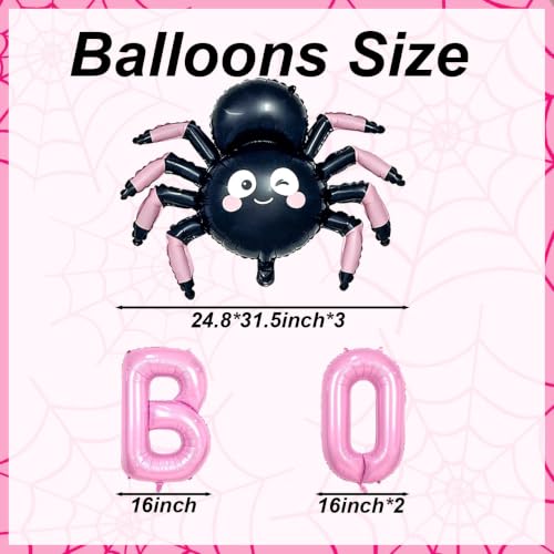 Halloween Balloon Set with BOO Letters and Spider Balloons - Pink & Black
