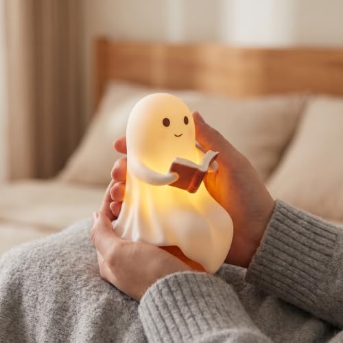 Halloween Ghost Figurine with Book - Light Up Indoor Holiday Decor