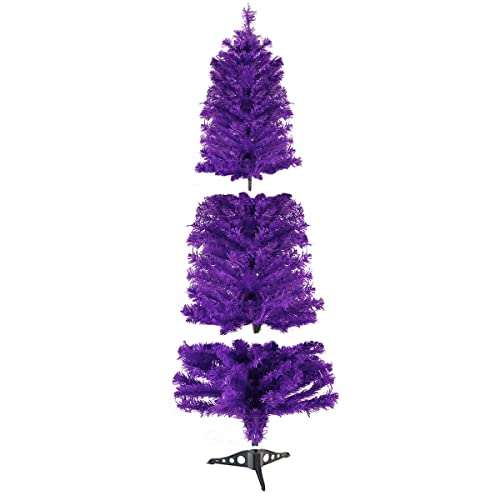 3 Foot Purple Artificial Christmas Tree with PVC Stand - Holiday Home & Office Decor