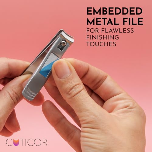 Stainless Steel Nail Clipper Set for Thick Nails with Travel Tin - Durable & Ergonomic