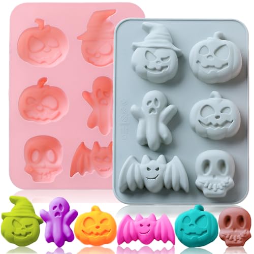 Halloween Silicone Cake Mold Pumpkin Bat Skull Ghost Shapes for Chocolate Candy