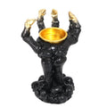 Halloween Gothic Skeleton Hand Candle Holder Black - Spooky Jewelry & Decor Organizer
