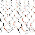 Halloween Birthday Hanging Swirl Decorations Set - Black and Orange, 20 Pieces
