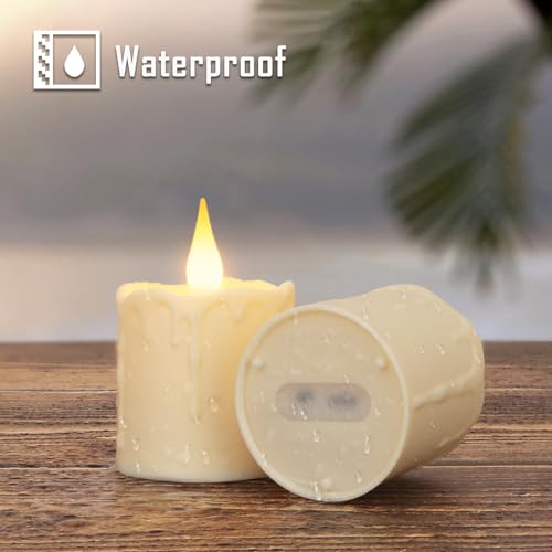Rechargeable Flameless Tea Lights Candles with Remote & Timer - 6 Pack