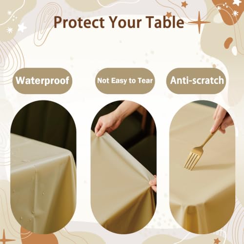 Cow Print Brown Plastic Tablecloth - 12 Pack, 54x108 Inches, Western Theme, P05