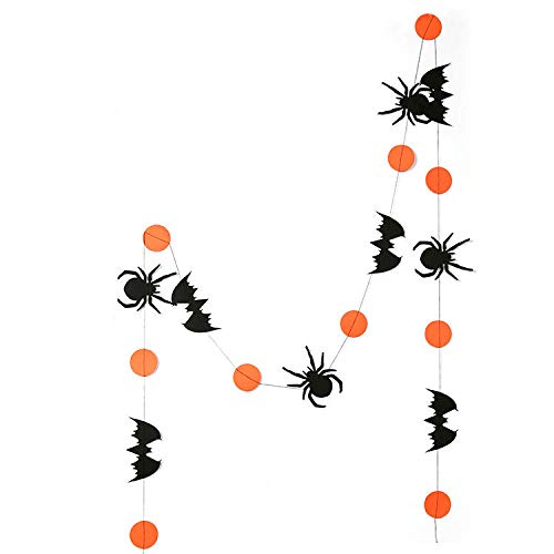 Halloween Paper Garland Banner with Bat and Spider Dots - 26 Feet Party Decor