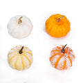 Artificial Pumpkins Set - 4 Multicolor Fall Halloween Thanksgiving Decor