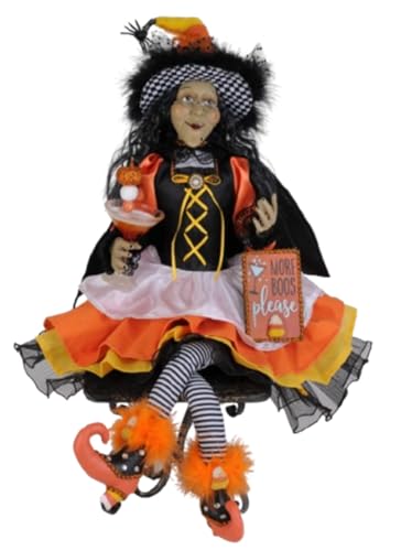 Halloween Witch Figurine - 26 Inch Sassy Decor with Candy Corn Skirt & Whimsical Details