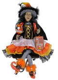 Halloween Witch Figurine - 26 Inch Sassy Decor with Candy Corn Skirt & Whimsical Details