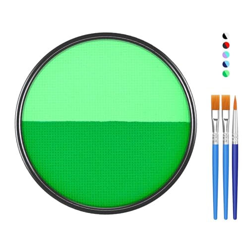 Dark Green & Light Green Face Body Paint Set - Matte Finish Halloween Cosplay