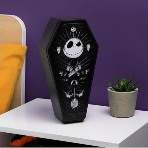 Nightmare Before Christmas Coffin Light - Spooky Halloween Decor, LED Mode & Brightness Settings