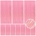 Pastel Pink Foil Streamers Party Backdrop Set - 78.7" x 39.4" (10 Pack)