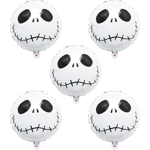 Halloween Skull Foil Balloons Party Decorations 10Pcs for Spooky Celebration