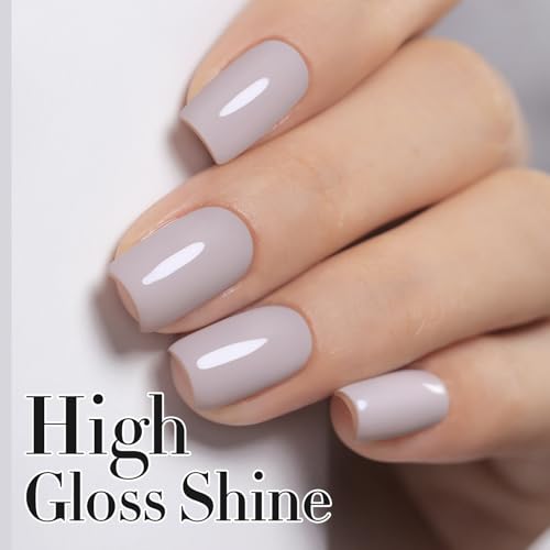 Gel Nail Polish 15ML Milky Gray - Same Color & Bottle, Soak Off, Salon & Home Use, Variation: Milky Beige