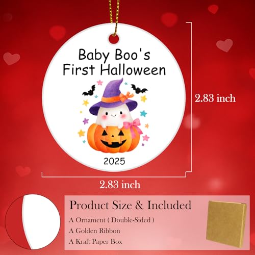 Baby First Halloween Christmas Ornament - Funny Pumpkin Ghost Gift