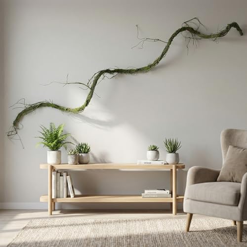 120-Inch Bendable Artificial Moss Vine for Indoor & Outdoor Decor