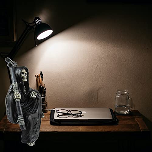 Grim Reaper Book Shelf Figurine - Skull Gothic Home & Office Decor