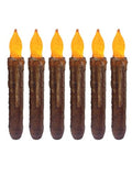 6.5-Inch Real Wax Hand Dipped Primitive Candles with Timer & Drip Effect