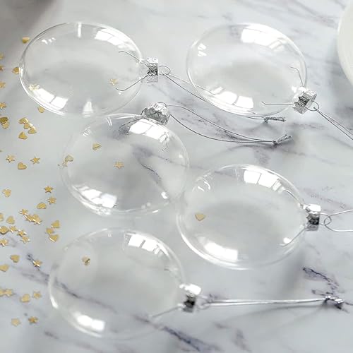 12 Pcs Clear Plastic Fillable Christmas Ball Ornaments - DIY Holiday Decorations