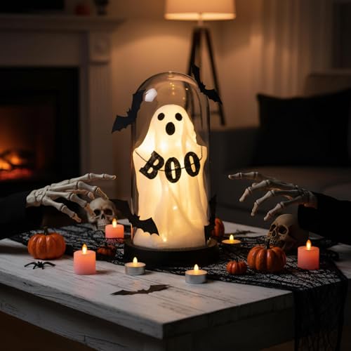 Halloween Ghost Light Up Dome Decor - Spooky Table Centerpiece
