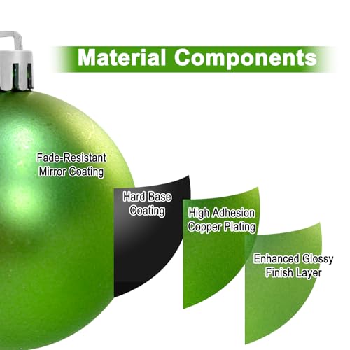 24pcs Green Christmas Tree Ornaments - 2.36 Inch Shatterproof Holiday Decorations
