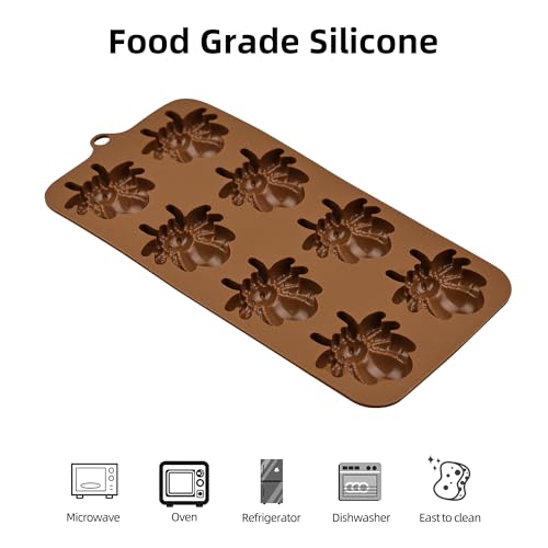 Halloween Spider Silicone Molds for Candy, Ice, Soap & Cupcake Decor - 2 Pack