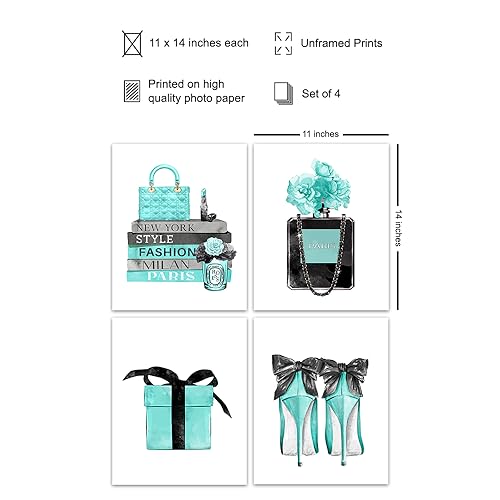 Glamorous Couture Wall Art Poster - 11x14 Unframed Fashion Home Decor for Women & Teens