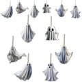 Halloween Wooden Ghost Ornaments - 18 Pcs Spooky Tree Decorations - Variation of THIS listing
